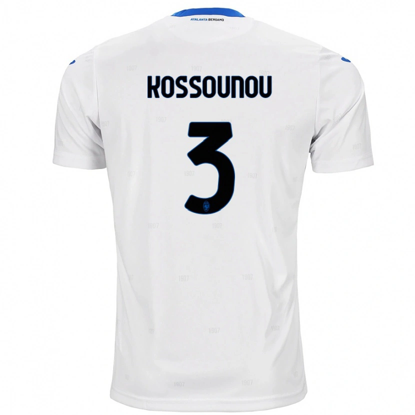Danxen Enfant Maillot Odilon Kossounou #3 Blanc Tenues Extérieur 2024/25 T-Shirt