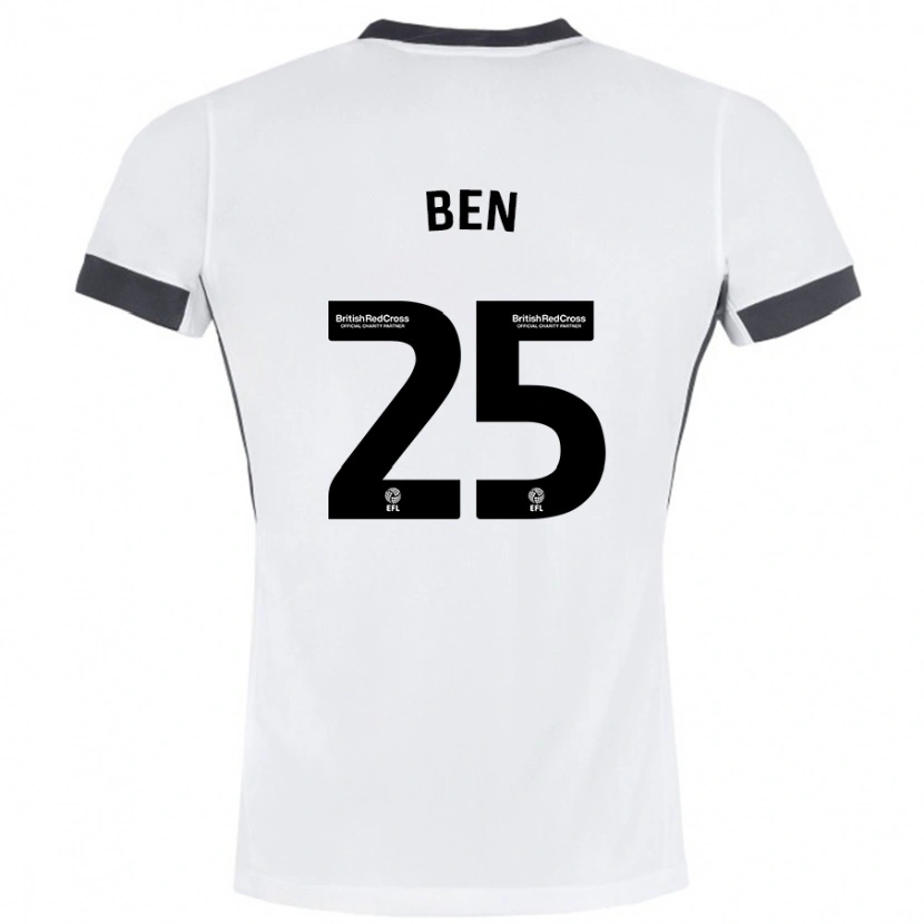 Danxen Enfant Maillot Ben Davies #25 Blanc Noir Tenues Extérieur 2024/25 T-Shirt