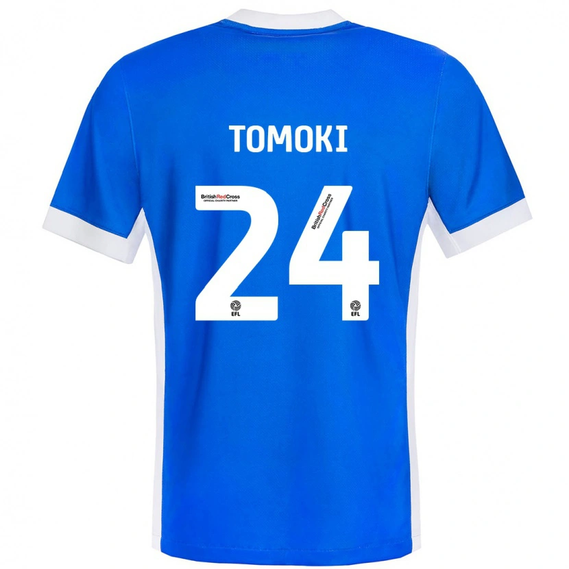 Danxen Enfant Maillot Tomoki Iwata #24 Bleu Blanc Tenues Domicile 2024/25 T-Shirt