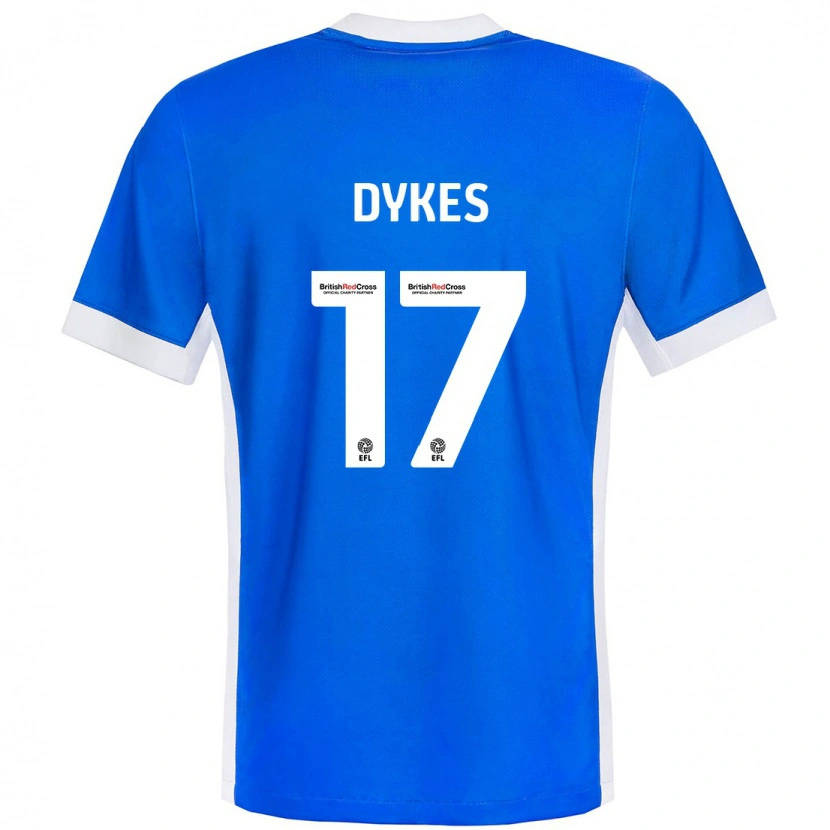 Danxen Enfant Maillot Lyndon Dykes #17 Bleu Blanc Tenues Domicile 2024/25 T-Shirt