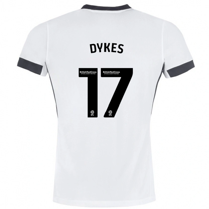 Danxen Enfant Maillot Lyndon Dykes #17 Blanc Noir Tenues Extérieur 2024/25 T-Shirt
