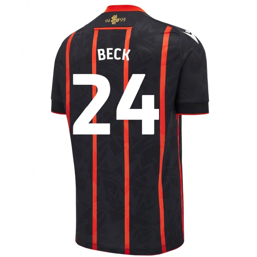 Danxen Homme Maillot Owen Beck #24 Noir Rouge Tenues Extérieur 2024/25 T-Shirt