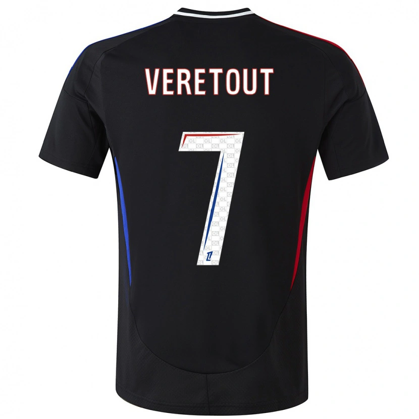 Danxen Homme Maillot Jordan Veretout #7 Noir Tenues Extérieur 2024/25 T-Shirt