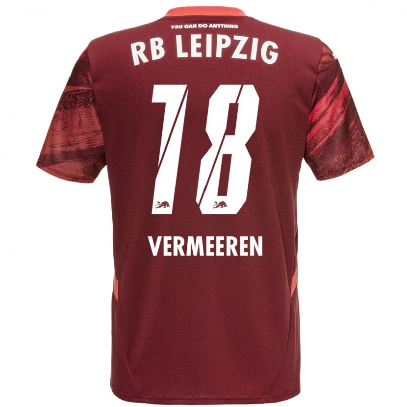 Danxen Homme Maillot Arthur Vermeeren #18 Bordeaux Tenues Extérieur 2024/25 T-Shirt