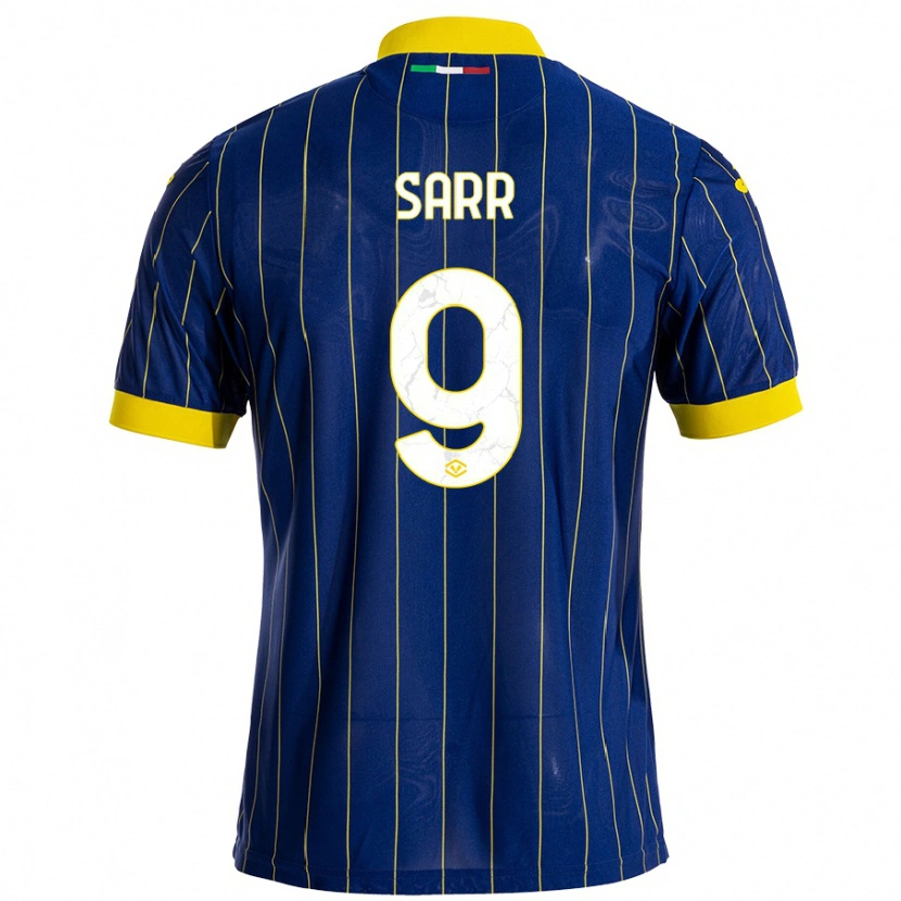 Danxen Homme Maillot Amin Sarr #9 Bleu Jaune Tenues Domicile 2024/25 T-Shirt