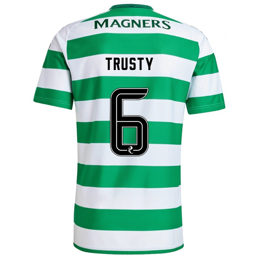 Danxen Homme Maillot Auston Trusty #6 Vert Blanc Tenues Domicile 2024/25 T-Shirt