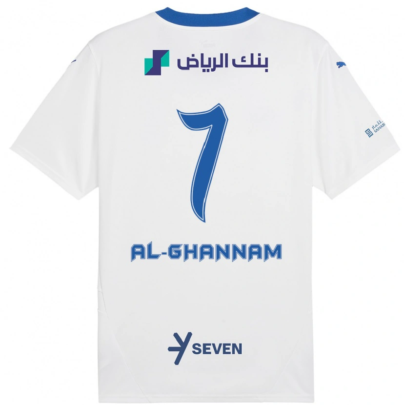 Danxen Homme Maillot Khalid Al-Ghannam #7 Blanc Bleu Tenues Extérieur 2024/25 T-Shirt
