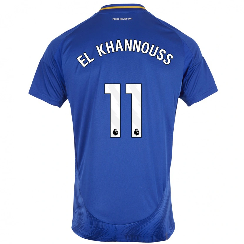 Danxen Homme Maillot Bilal El Khannouss #11 Bleu Blanc Tenues Domicile 2024/25 T-Shirt